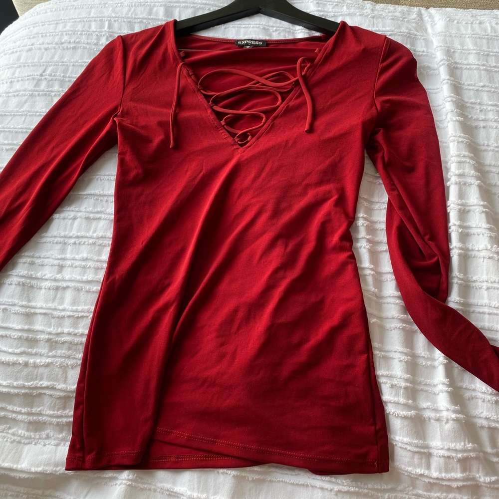 Burgundy Tight Blouse